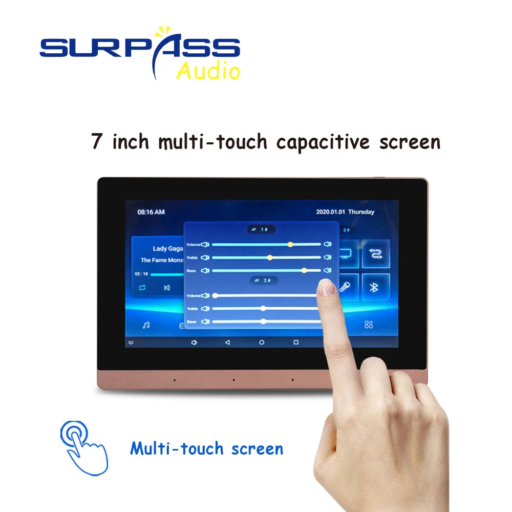 Hot Smart Home Cinema Theater WiFi Blue Tooth Android Mini 7inch In Wall Audio Amplifier