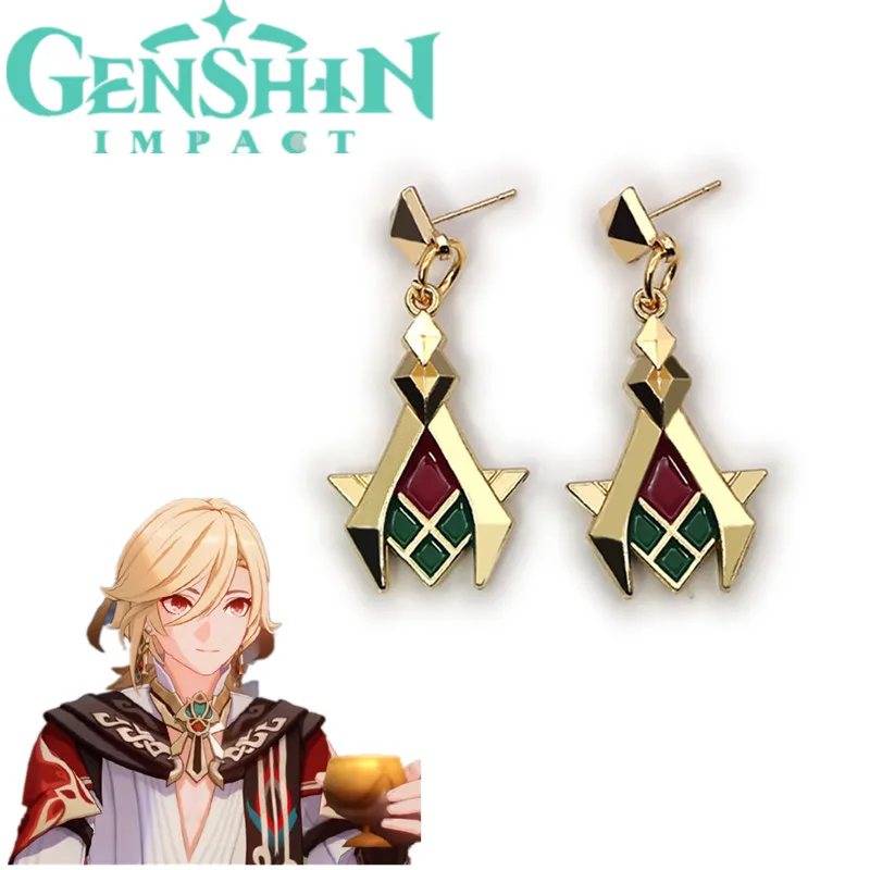 GameGenshinImpactKavehCosplayJewelryAlloyStudEarringsDangler