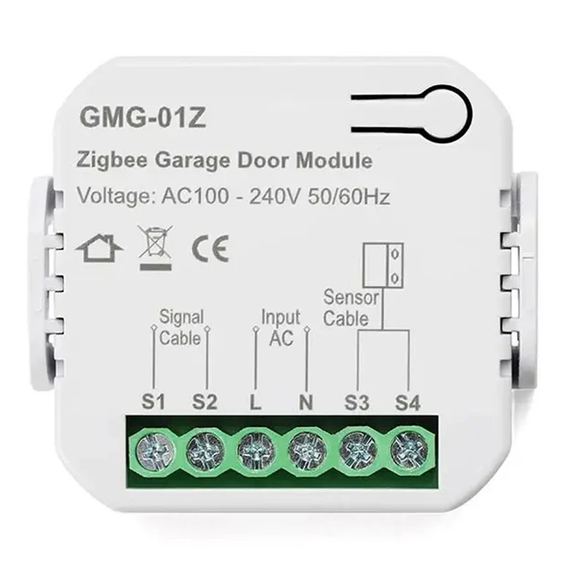 

1 PCS Tuya Zigbee Smart Garage Door Controller White ABS App Voice Timing Control For Alexa Home