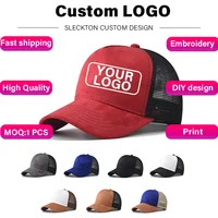 SLECKTON Custom Logo High-quality Suede Mesh Baseball Hat Letter Embroidery Brand Design Outdoor Sport Cap Wholesale Fashion 1