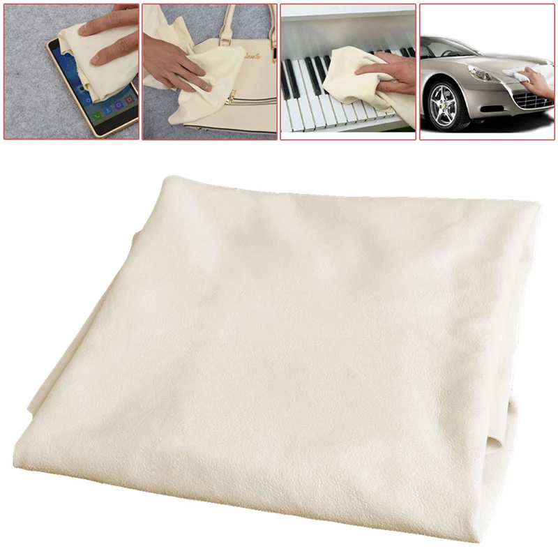 

Natural Suede Leather Car Cleaning Towels Drying Washing Cloth New 40x70cm