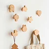 1PCS Solid Wood Hooks Cute Room Decor Animal Hook Wall Hanging Key Coat Hook Home Decoration Hanger Bathroom Kitchen Accessories 3