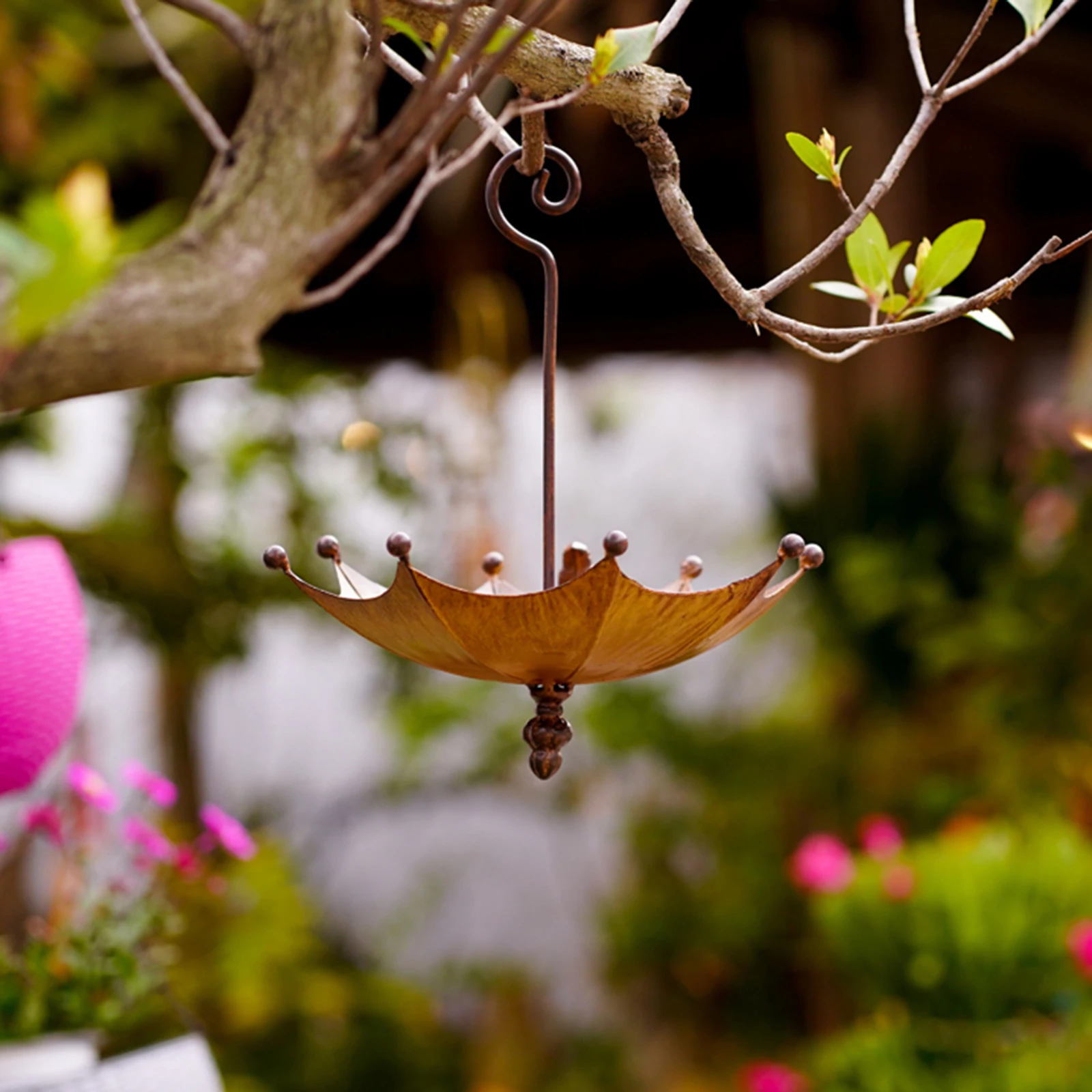 Umbrella Bird Feeder Hanging Water Tray Bird Bath Premium Food Container Metal for Lawn Backyard Outdoor Patio Balcony bird feeder bird bath bird supplies