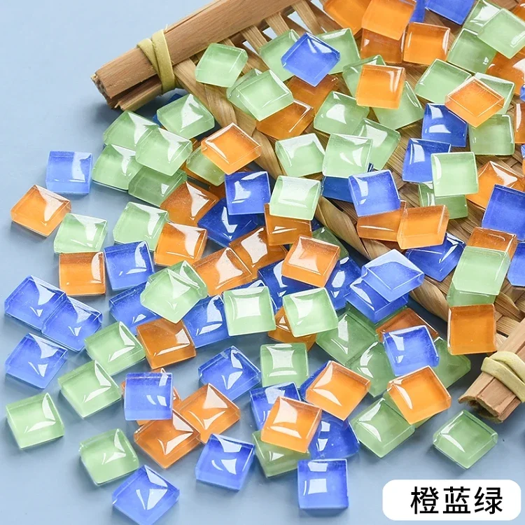 450pcs Solid Color Square Glass Mosaic Tiles 10MM for Crafts