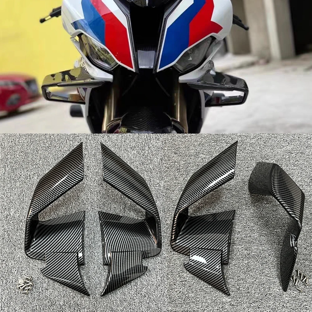 

FOR BMW S1000RR S1000 RR M1000RR 2019 2020 2021 2022 ABS Carbon Fiber Windshield Wing Fairing Front Aerodynamic Spoiler Winglet