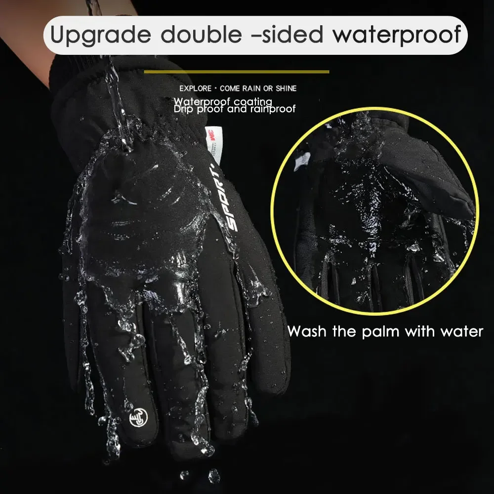 Winter Men Women Gloves TouchScreen Waterproof Windproof Gloves Outdoor Sports Warm Cycling Snow Ski Gloves Full Finger Non-slip 2
