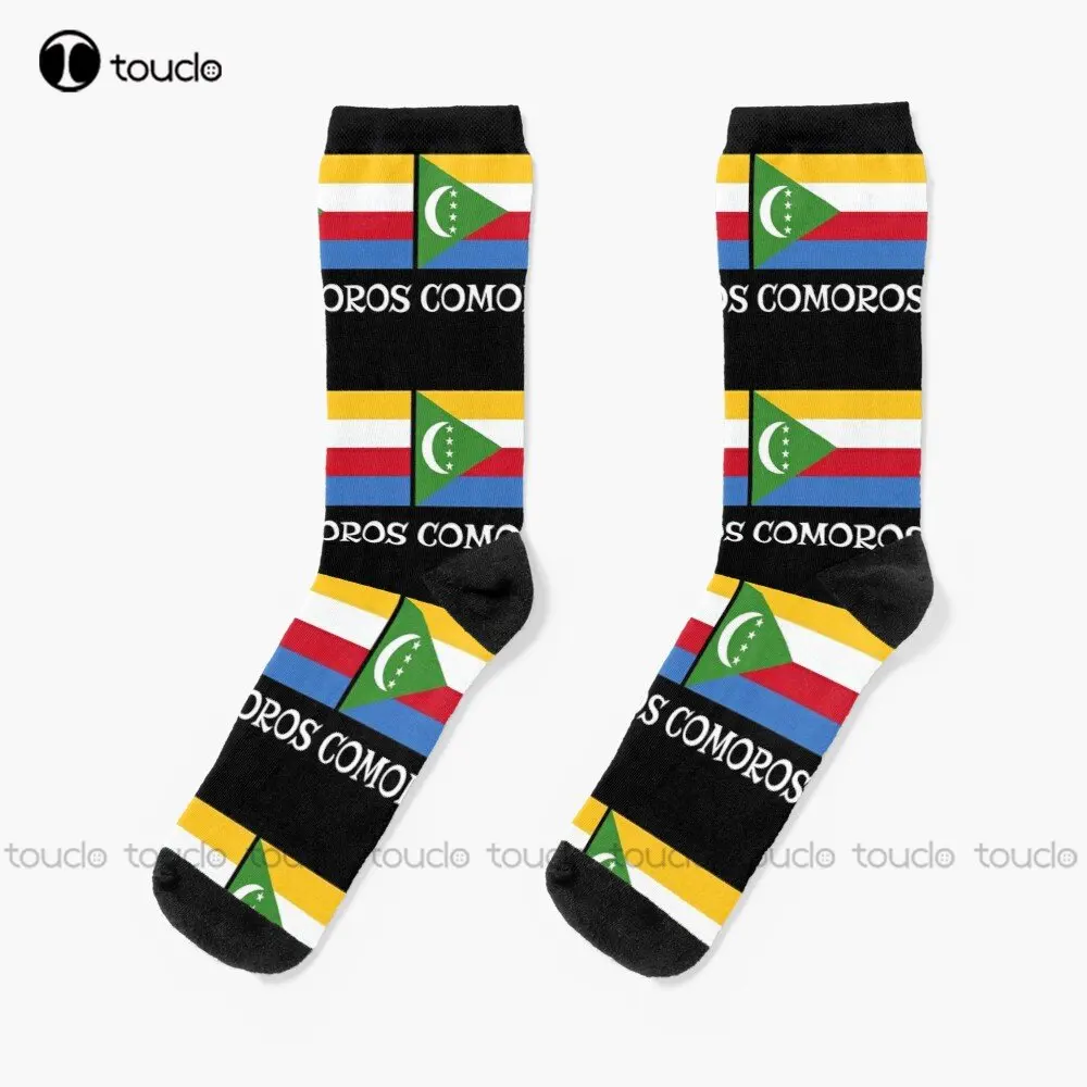 

Comoros National Country Flag Patriotic Sport Socks Socks Personalized Custom Unisex Adult Teen Youth Socks 360° Digital Print