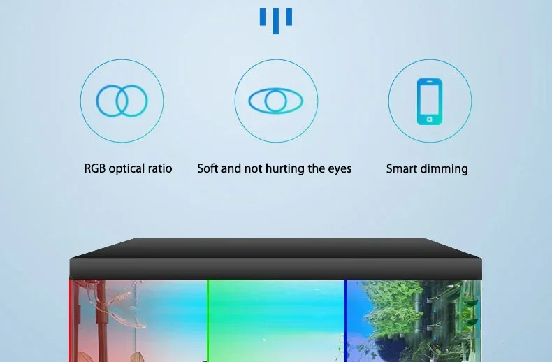 APP 制御水族館 PVC バックライトデコ水族館 RGB LED ライト水槽