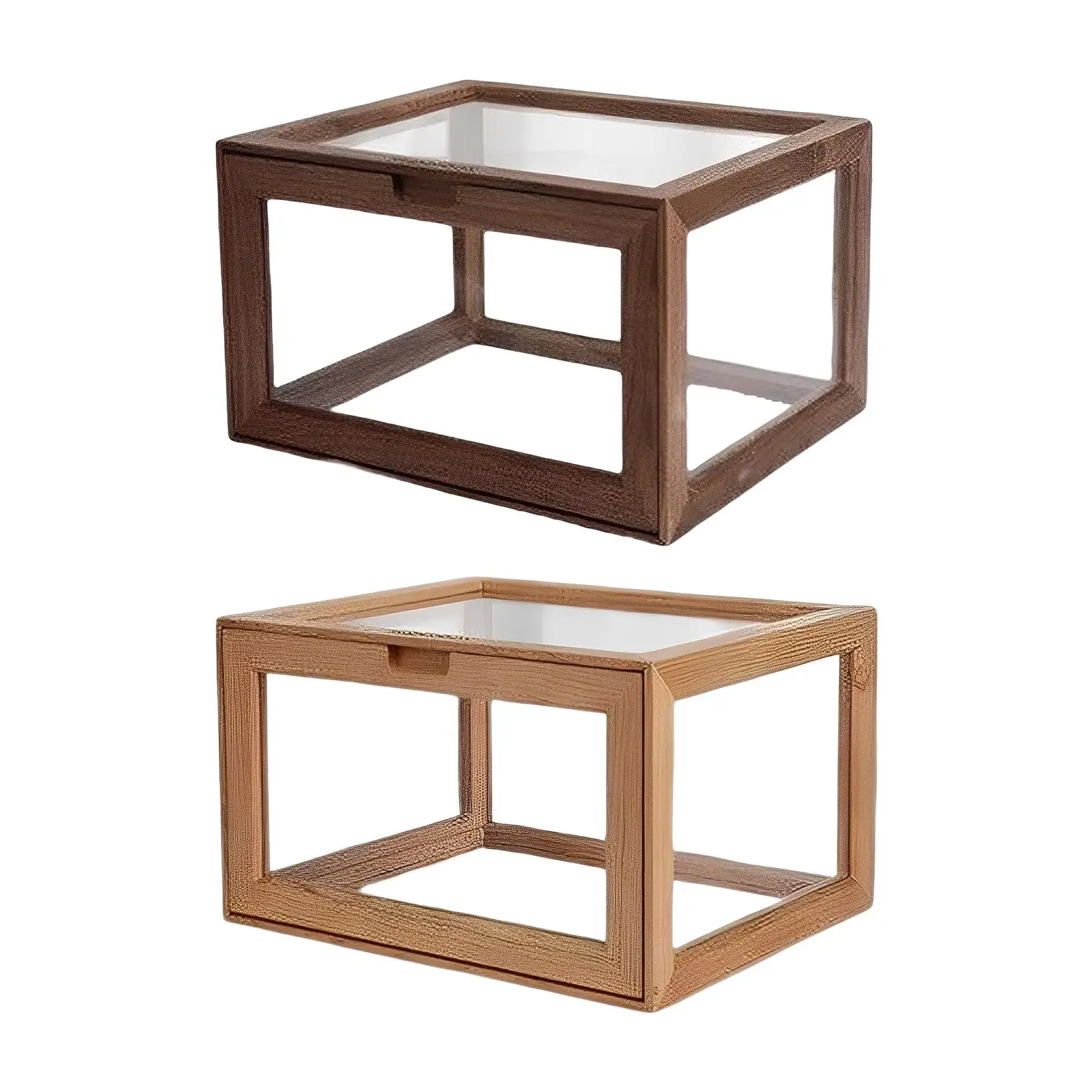 Glass Display Case Dustproof Transparent Clear Display Storage Box Action Figures Display Box