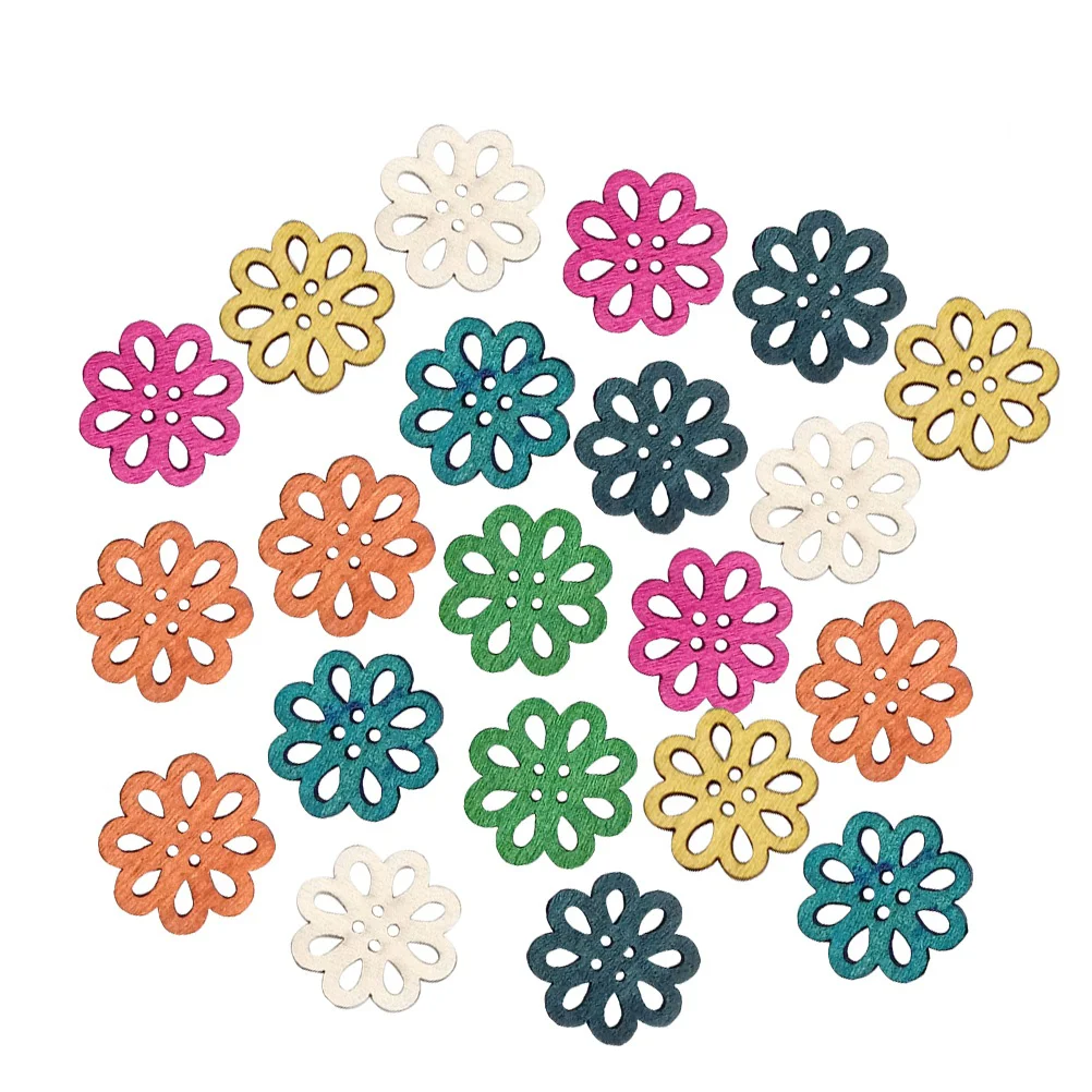 

100 PCS Vintage Decor Clothing Accessories Natural Sewing Buttons Crafts Wooden Bamboo