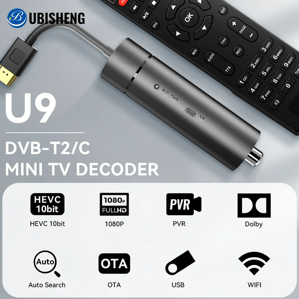 Mini scart el más pequeño mini HD DVB-T2 receptor de tv compatilbe