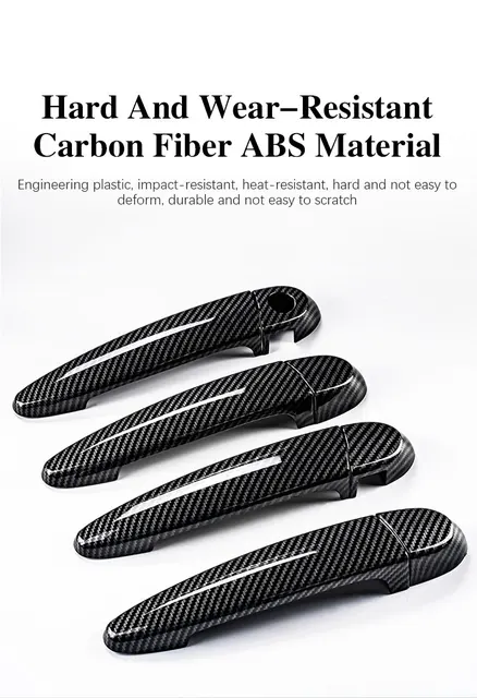 Carbon Faser Äußere Türgriff Abdeckung Trim Fit für Mitsubishi Outlander 4  GM GN 2022 2023 Airtrek Auto Styling Zubehör aufkleber