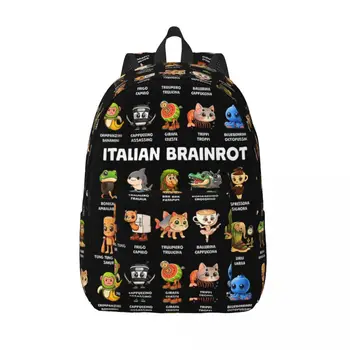 Types Of Italian Brainrot Characters Casual Backpack Outdoor Travel Funny Meme Daypack Men Women Laptop Computer Canvas Bags 1