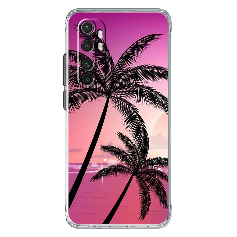 Clear TPU Phone Case with Coconut Tree Design