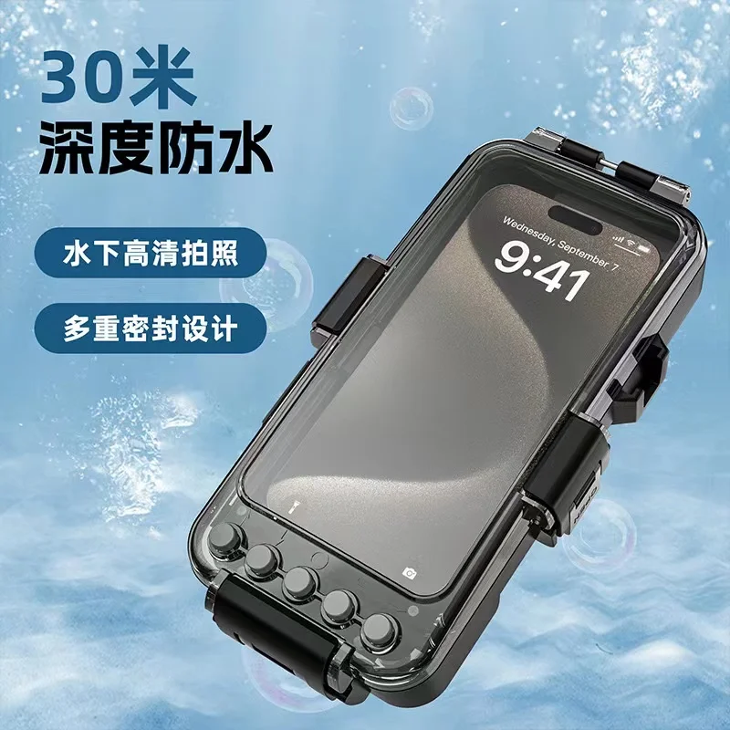 30M Diving Snorkeling Underwater Case Operated Underwater Photo Video,Waterproof Housing for Samsung S24 Ultra S23 S22 S21 A54
