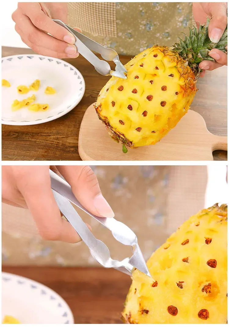 Description Picture 5 of itemStainless Steel Strawberry Huller Fruit Peeler Pineapple Corer Slicer Cutter Kitchen Knife Gadgets Pineapple Slicer Clips New