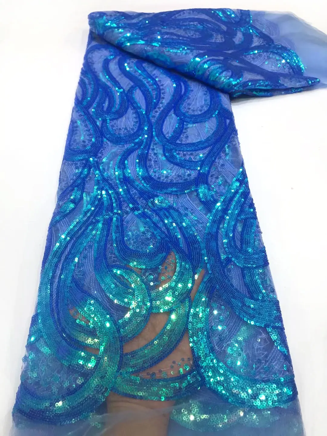 

Ткань, кружевная, с пайетками, в 2022, с блестками, для свадебного платья, NJM5219