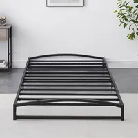 6 Inches High Metal Platform Queen Size Bed Frame, Mattress Foundation, Metal Slat Support, No Box Spring Needed 1