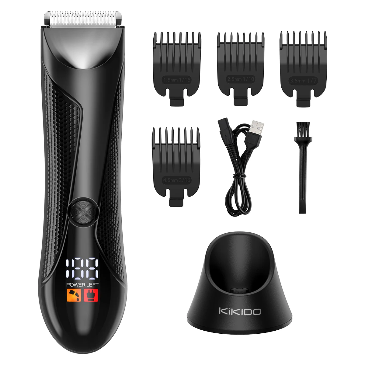 

Триммер KIKIDO мужской водонепроницаемый, профессиональная Бритва для бороды, перезаряжаемый триммер для удаления волос в зоне бикини с основанием