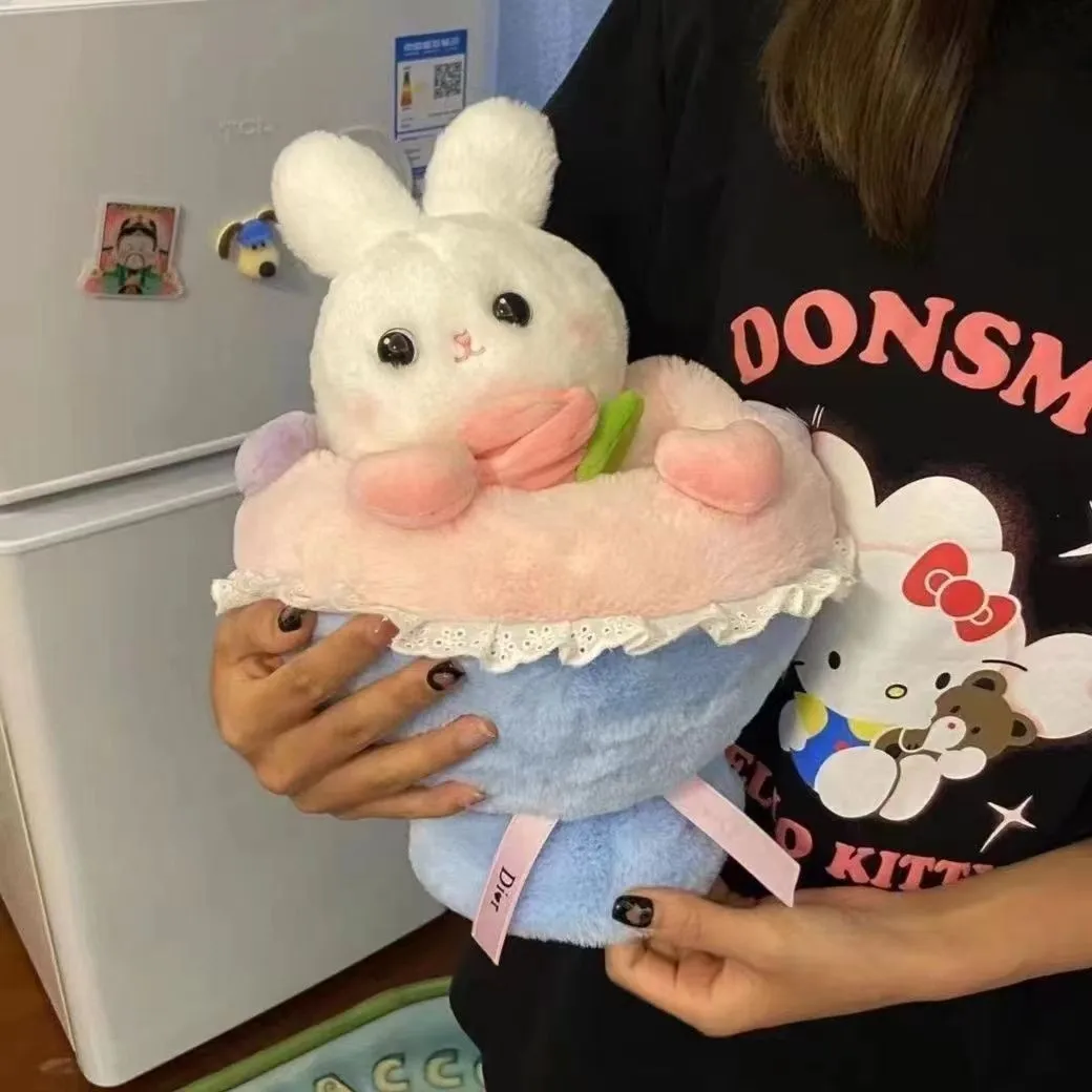 공주 토끼는 꽃다발 인형으로 변신합니다. 봉제 장난감 인형 생일 선물 소녀 발..