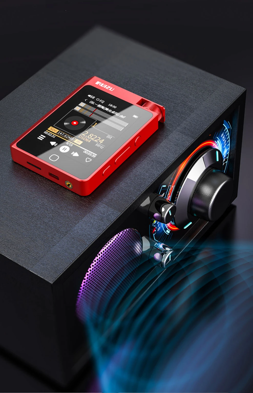 Origina ruizu MP4 Music Player support bluetooth v5.0 metal HIFI player
