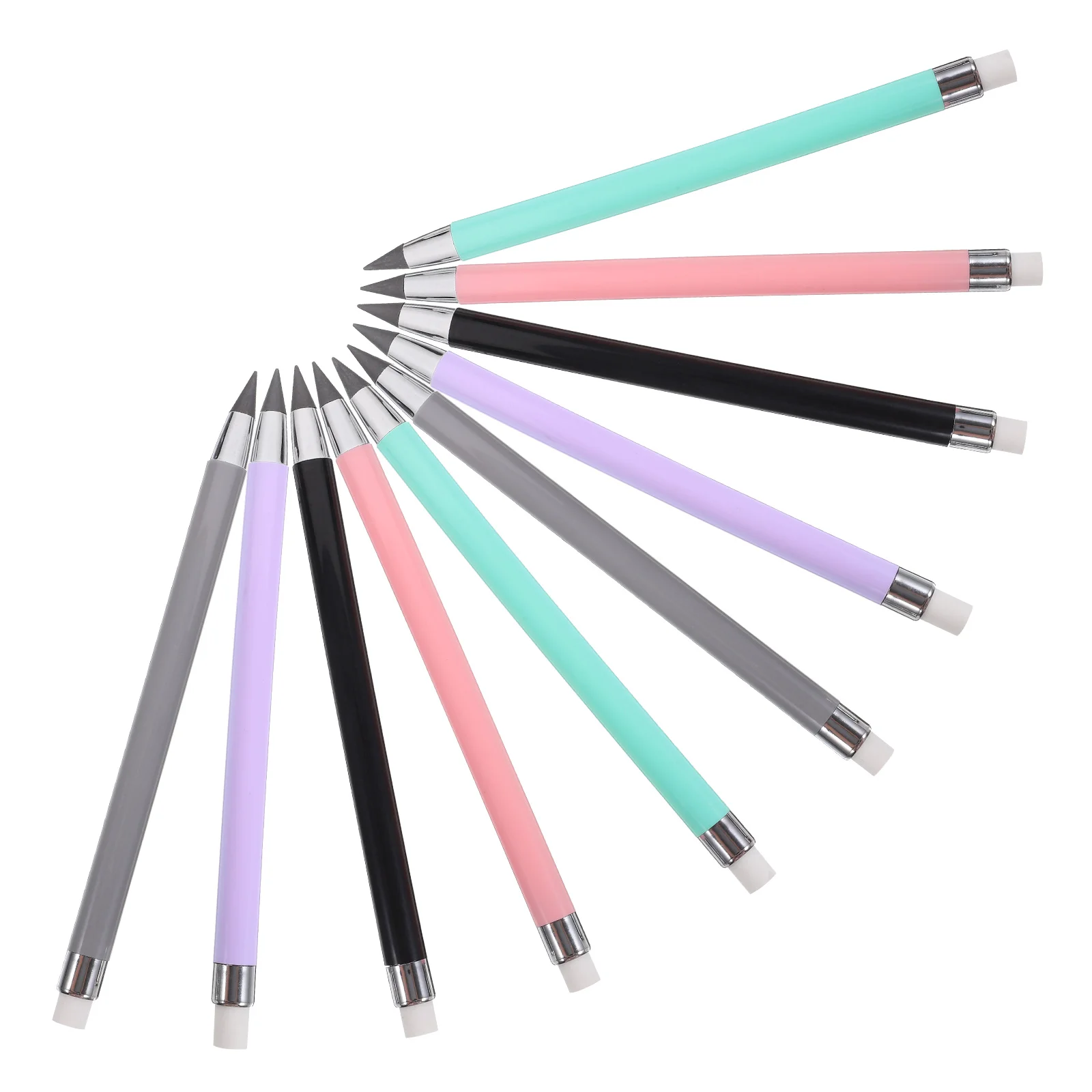 10 Pcs Inkless Macaron Pencil Practical Pencils Everlasting with Eraser Non Sharpening Teens