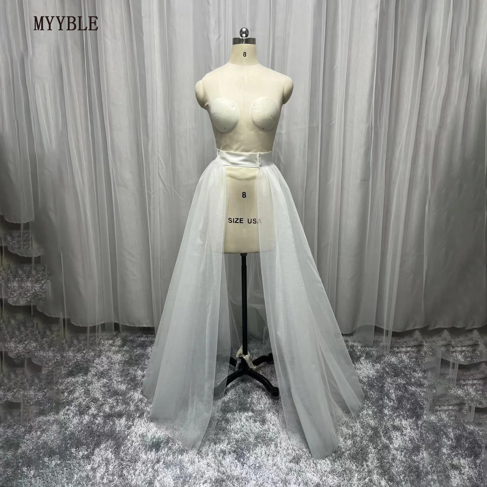 2022 Fashion Custom MadeTulle Tutu Long Skirt Wedding Party Prom Bandage Mesh Maxi Solid Color Womens Real Photo Skirts