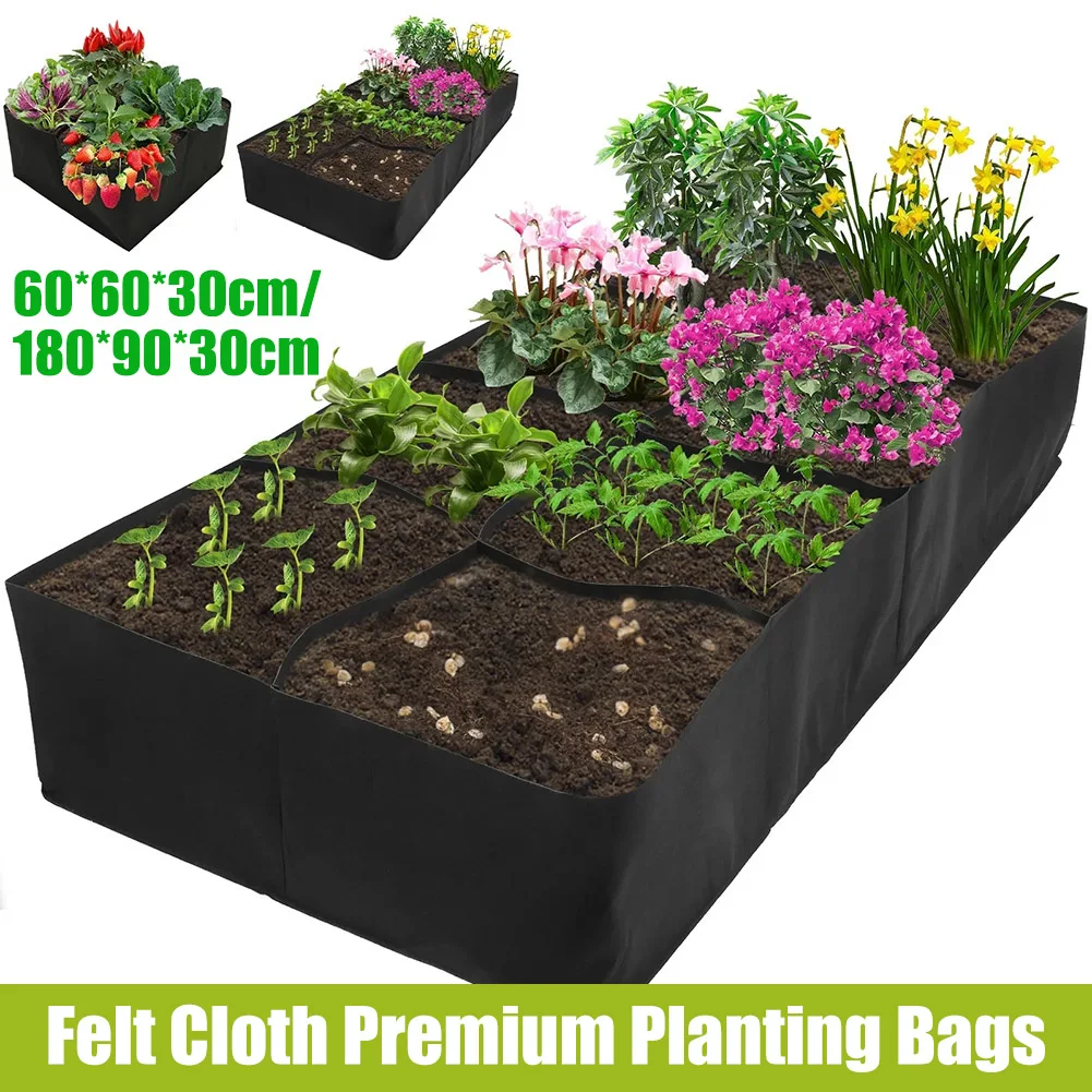 

Тканевая поднятая садовая кровать с 8 ячейками, многоразовый фетровый прямоугольный подстил для выращивания растений, трав, цветов, овощей