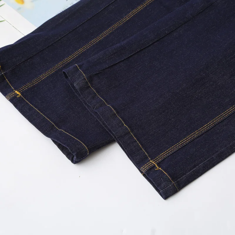 Fashion Plus Size Women's Jeans 2025 Autumn New Style Simple And Bright Line Denim Straight Leg Ankle Length Pants 337