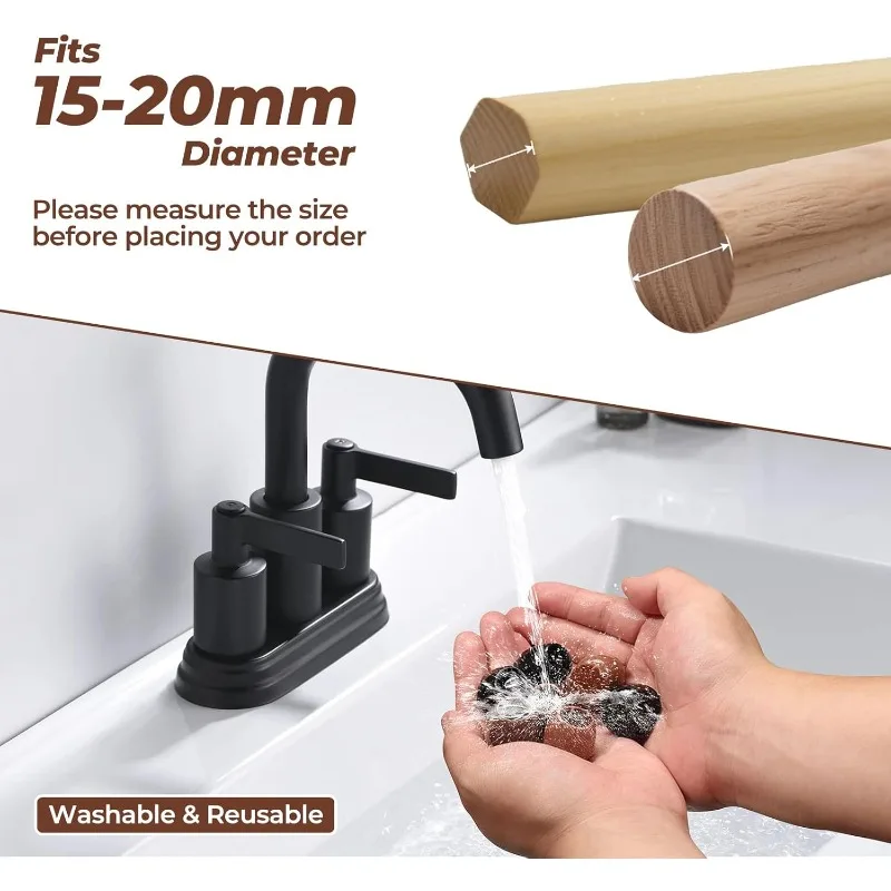 Mit verstärkter Basis, rutschfest, kratzfest, schwarz, 24/48 Stück, Stuhlbein-Bodenschoner, klein, rund, Durchmesser 15–20 mm, dicke Filzauflagen – Detail 5