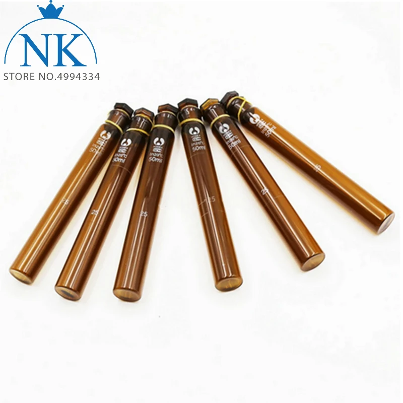 

Colorimetric Tube 6pcs/lot 5ml 10ml 25ml 50ml Amber Glass brown Avoid light Colorimetric tube For laboratory experiment
