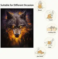 Firmiso Wolf Throw Blanket for Adults, Wolf Gifts for Men and Women, Wild Animal Home Decor for Bed and Living Room, Soft Fleece 5