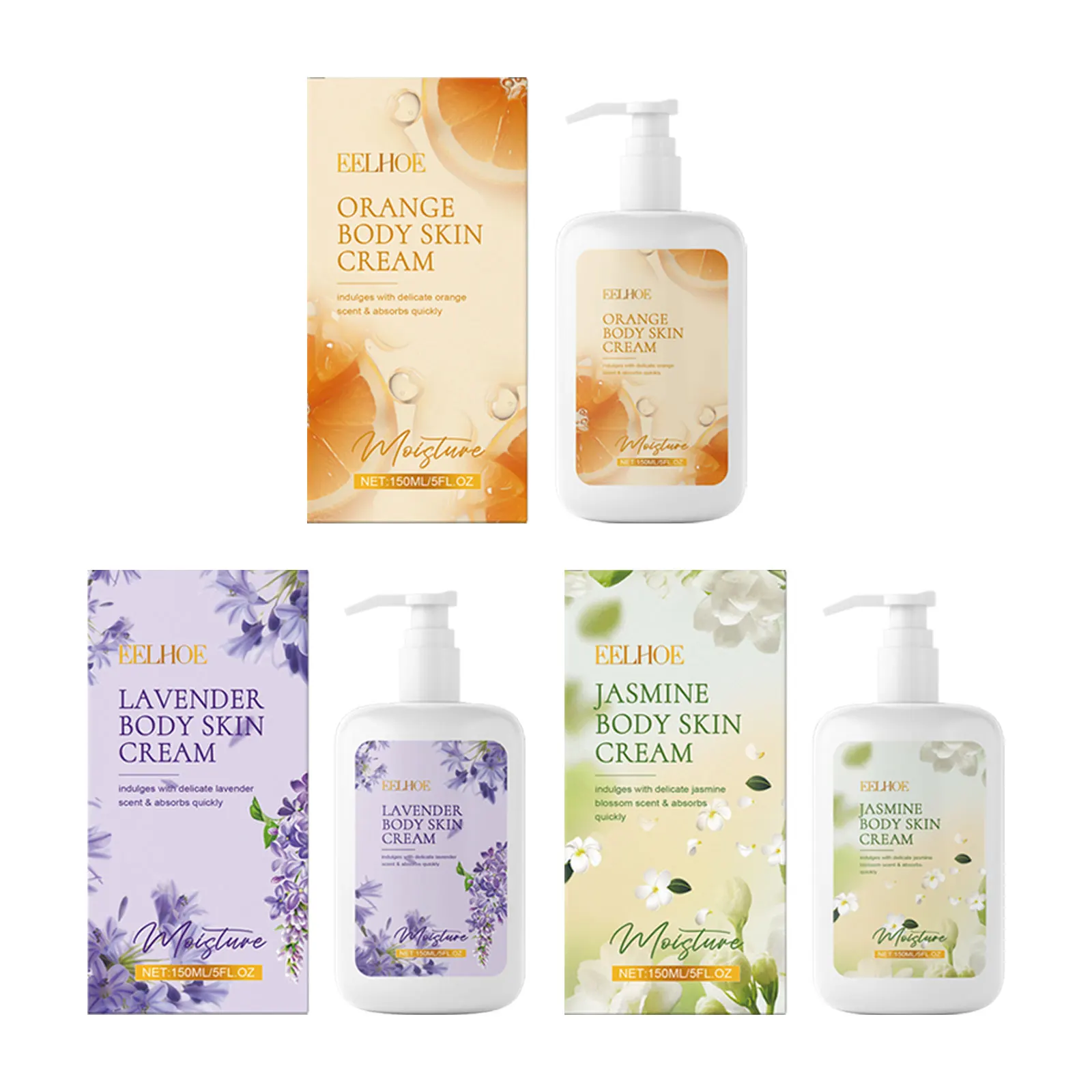 Jasmine Lavender Orange Body Lotion Smooth Skin Moisturizing Dull Skin Chicken Skin Melanin Remover Brightening Body Cream 150ml 2