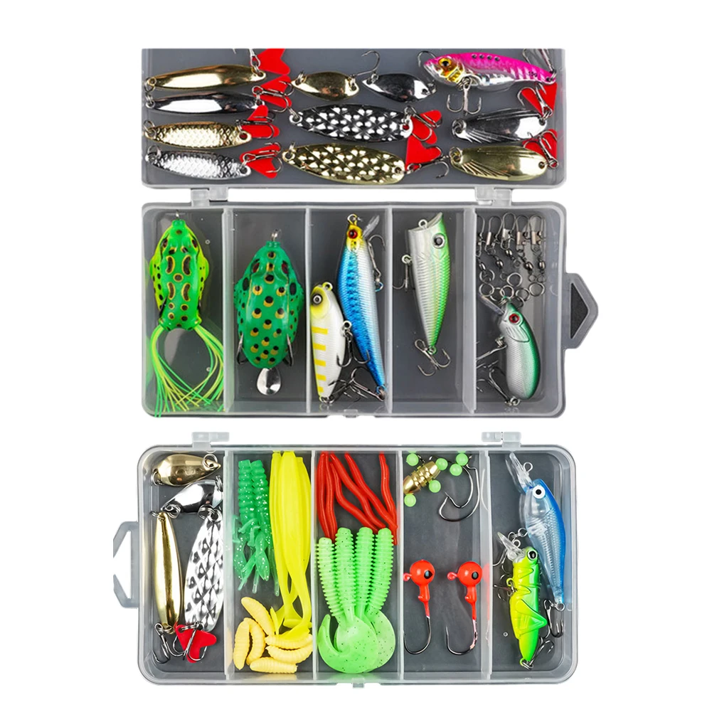 30 Pz/38 Pz Esca Da Pesca Artificiale Vib Set Di Esche Da Pesca Attrezzatura Mista Accessori Da Pesca Con Set Di Scatole Per Attrezzatura Per Principi