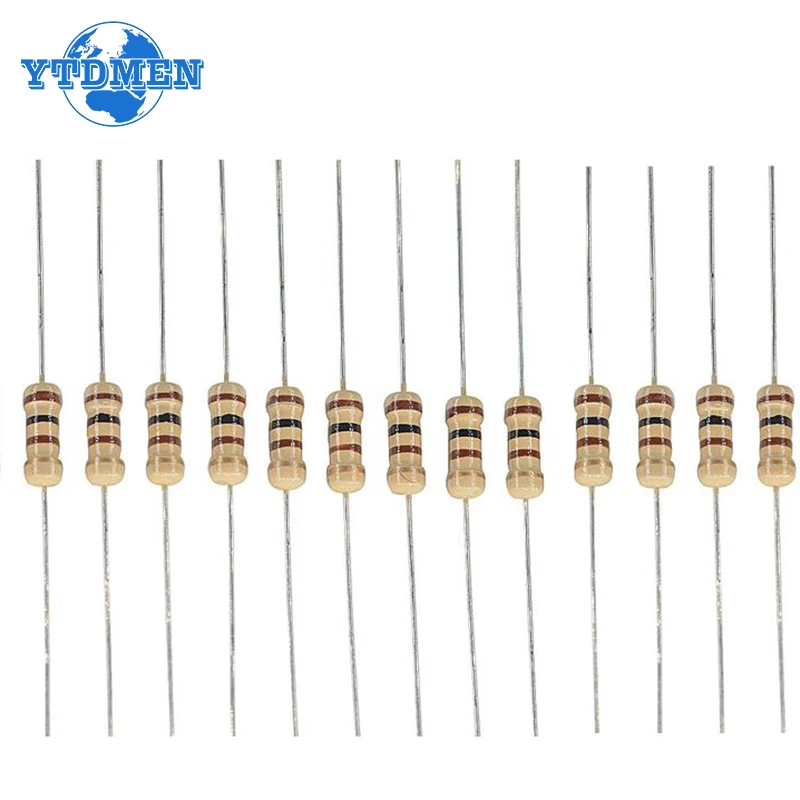 300PCS 1 Ohm-3M 0.5W Resistor Assortment Set Carbon Film Resistors DIY Resistance Assorted Kit 470R 560R 2.7K 4.7K 5.6K 6.8K 10K