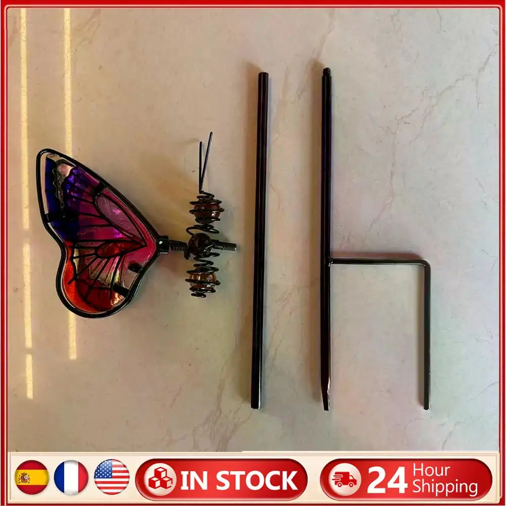 Metal Garden Stake Decor Butterfly Dragonfly Yard Art
