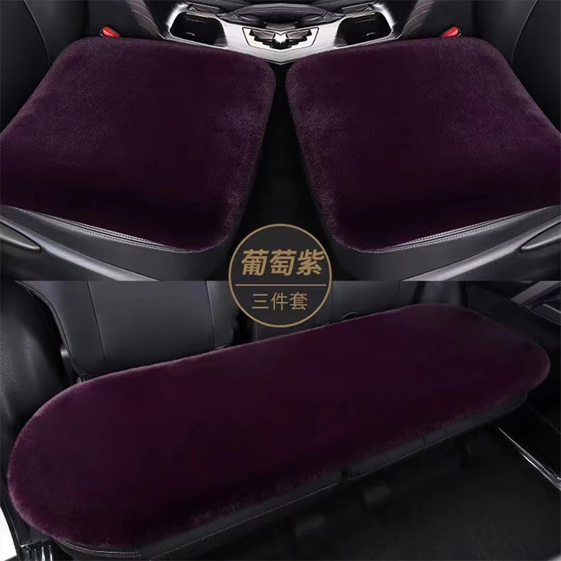 

Fluffy Artificial Wool Car Seat Cover Winter Warm Plush Seat Cover Women Auto Rabbit Fur Cushion Christmas