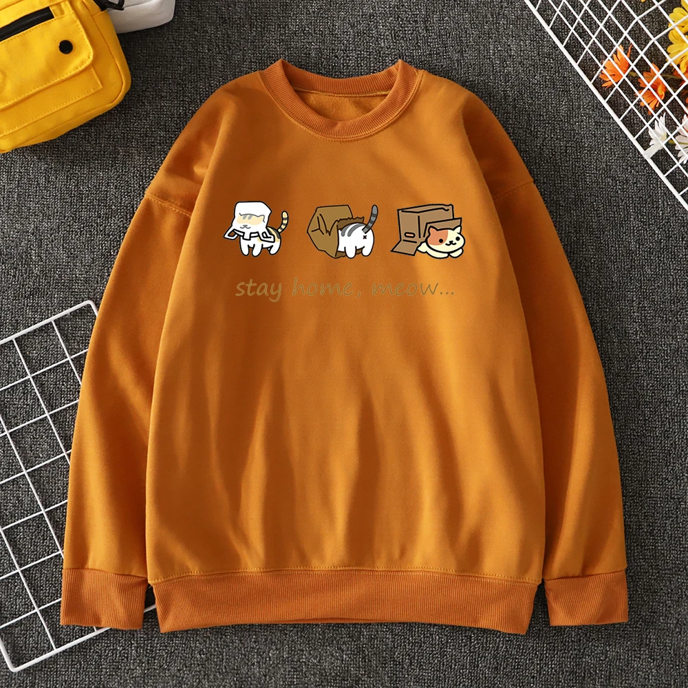 brown color cartoon cat kitty sweatshirt