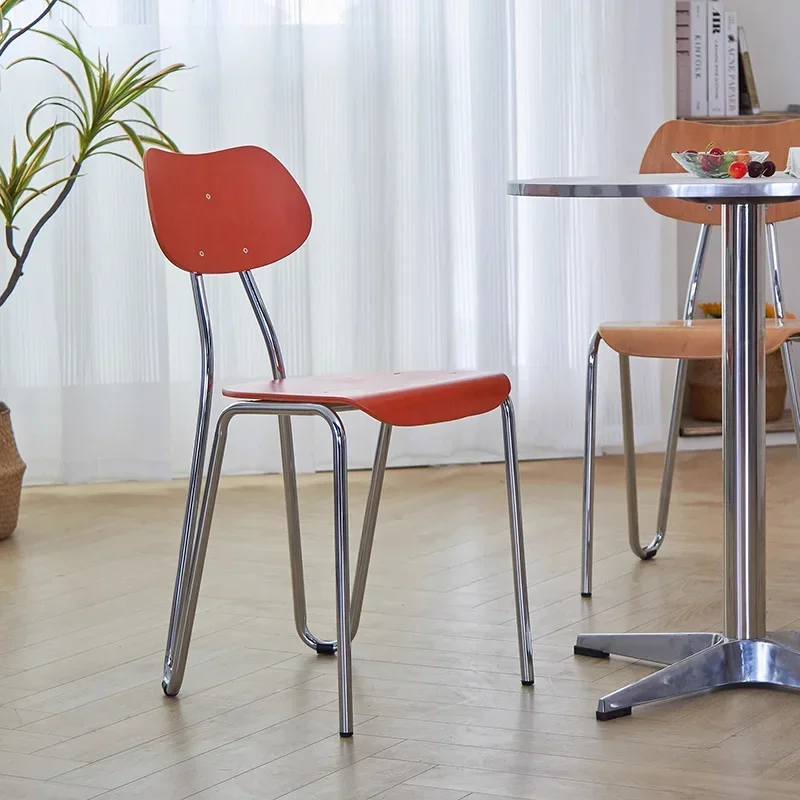 

Metal Design Nordic Dining Chairs Minimalist Design Industrial Hotel Modern Chair Back Rest Unique Arredamento Nordic Furniture