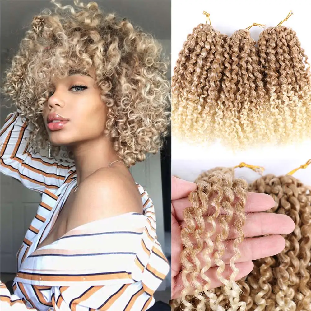 Synthetic Marly Bob Hair Extensions Ombre Marly Jerry Curl Jamaican Bounce Crochet Hair Afro Kinky Curly Crochet Braids