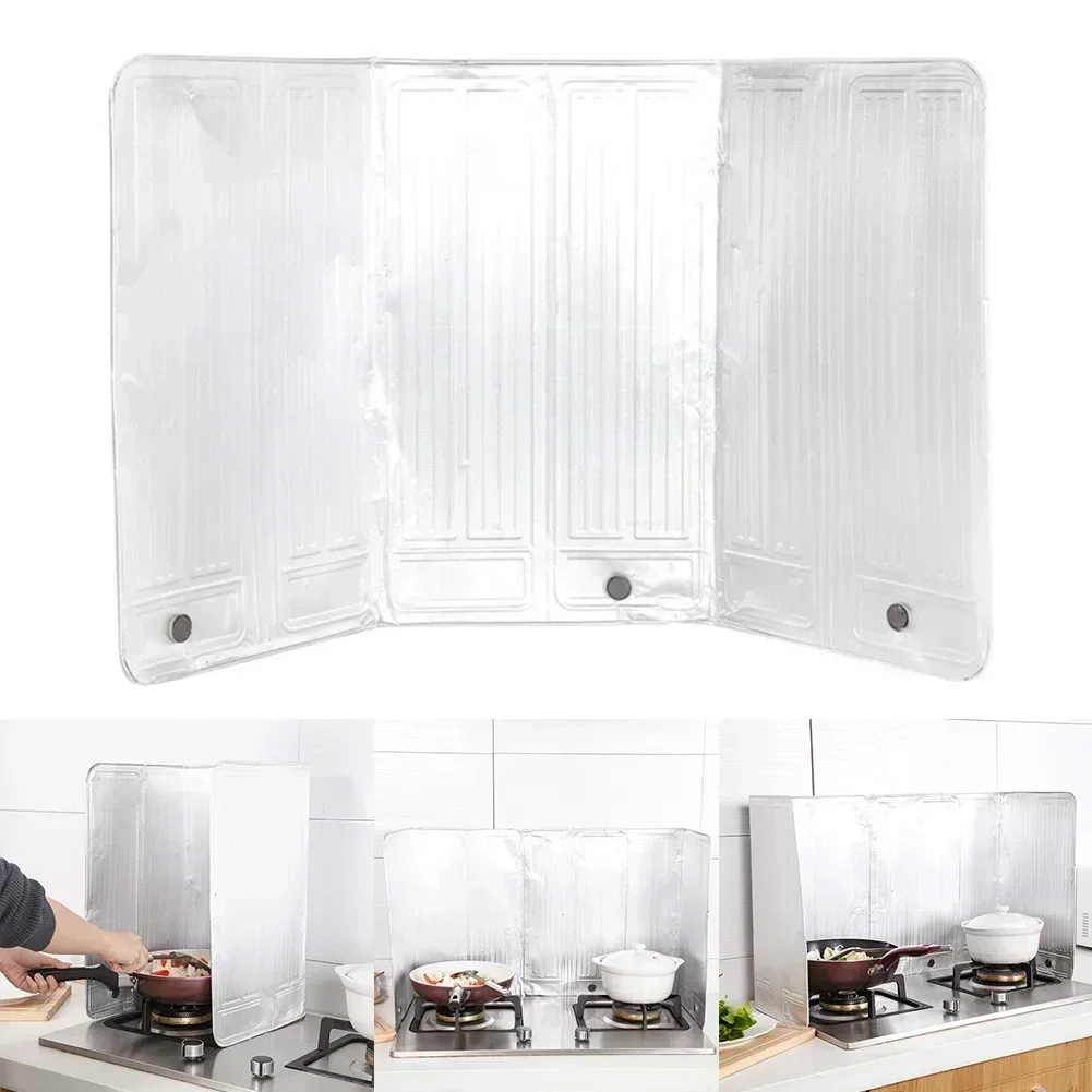 1pc Gas Stove Baffle Plate Screen Kitchen Oil-splash Guard Insulated Aluminum Foil Kitchen Tools And Gadgets 90*50cm