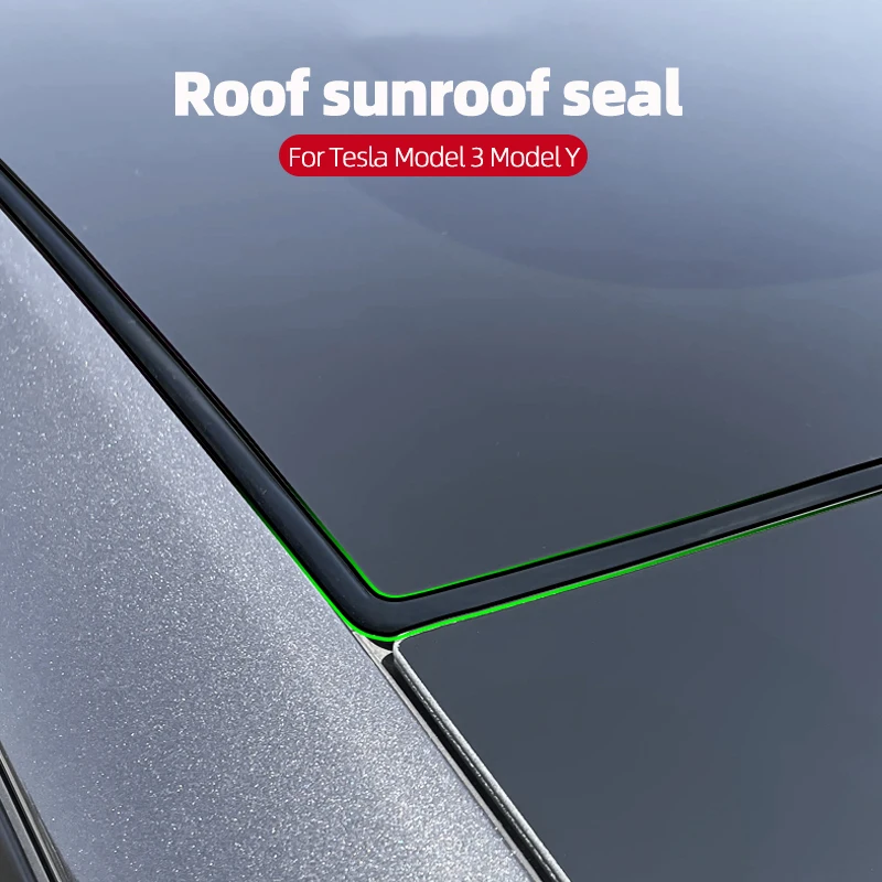 

Skylight Sealing Strip For Tesla Model 3 Y 2021-2022 Rubber Sunroof Wind Noise Reduction Kit Anti-Dust