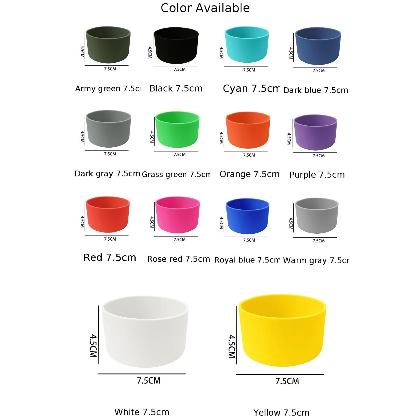 7.5/9cm Silicone Cup Base Protective Cover Rubber Bottom Pad 32-40oz Universal Flask Base Insulation Case
