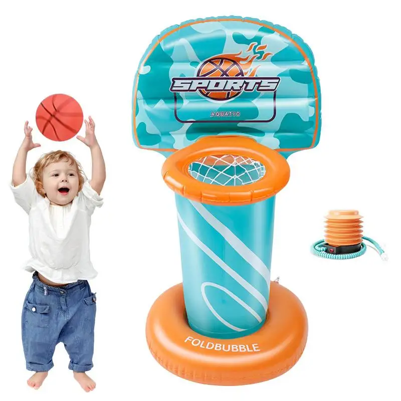 

Above Ground Pool Basketball Hoop Inflatable Basketball Hoop For Pool Multifunctional Inflatable Toss Game Water Basketball For