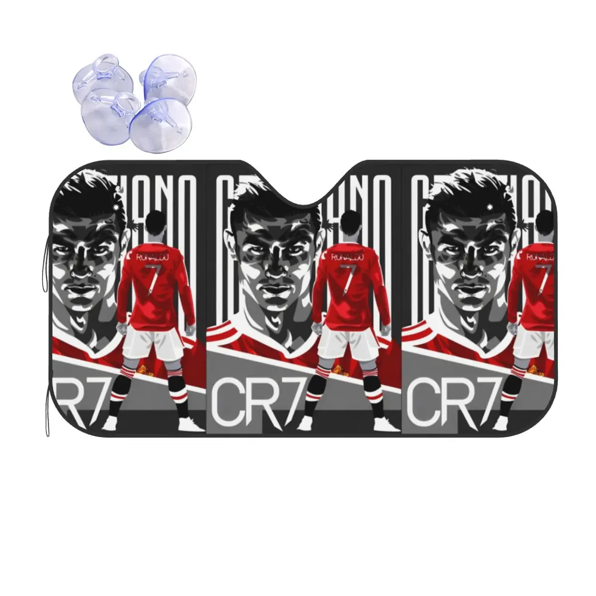 CR7 Football Soccer Personality Windshield Sunshade 76x140cm Ronaldos Aluminium Foil Car Window Windscreen Cover Car-styling