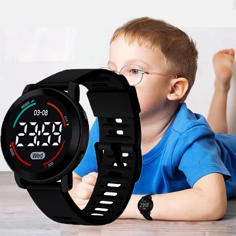 LED Digital Kids Watches Luminous Waterproof Sport Children Watch Silicone Strap Electronic Wrist Watch For Boys Gril reloj niño цена и фото