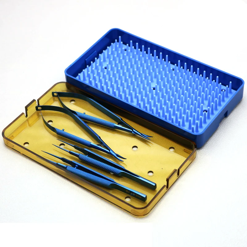 4pcs Titanium Tlloy Surgical Instruments Ophthalmic Microsurgical Dental Instruments 12.5cm Scissors+Needle Holders +Tweezers