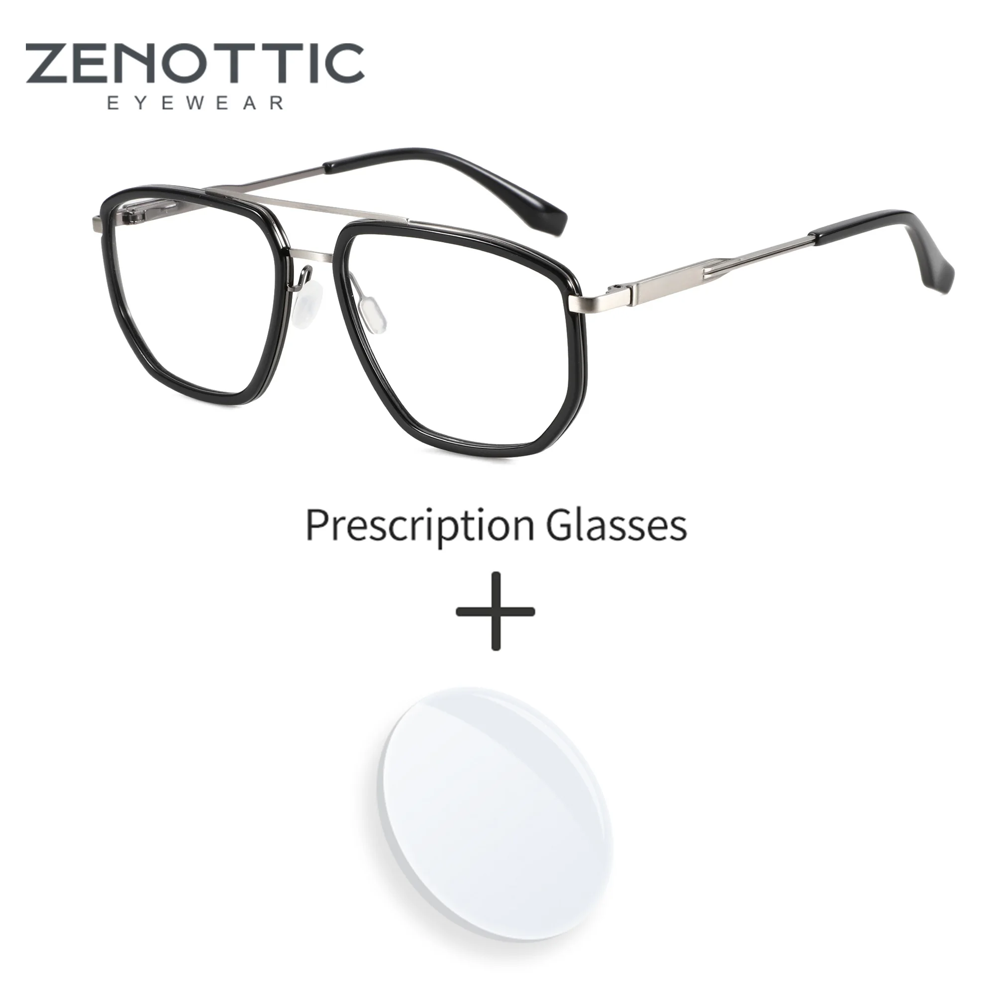 ZENOTTIC2024ClassicsAviatorPrescriptionGlassesDoubleBridgePilot