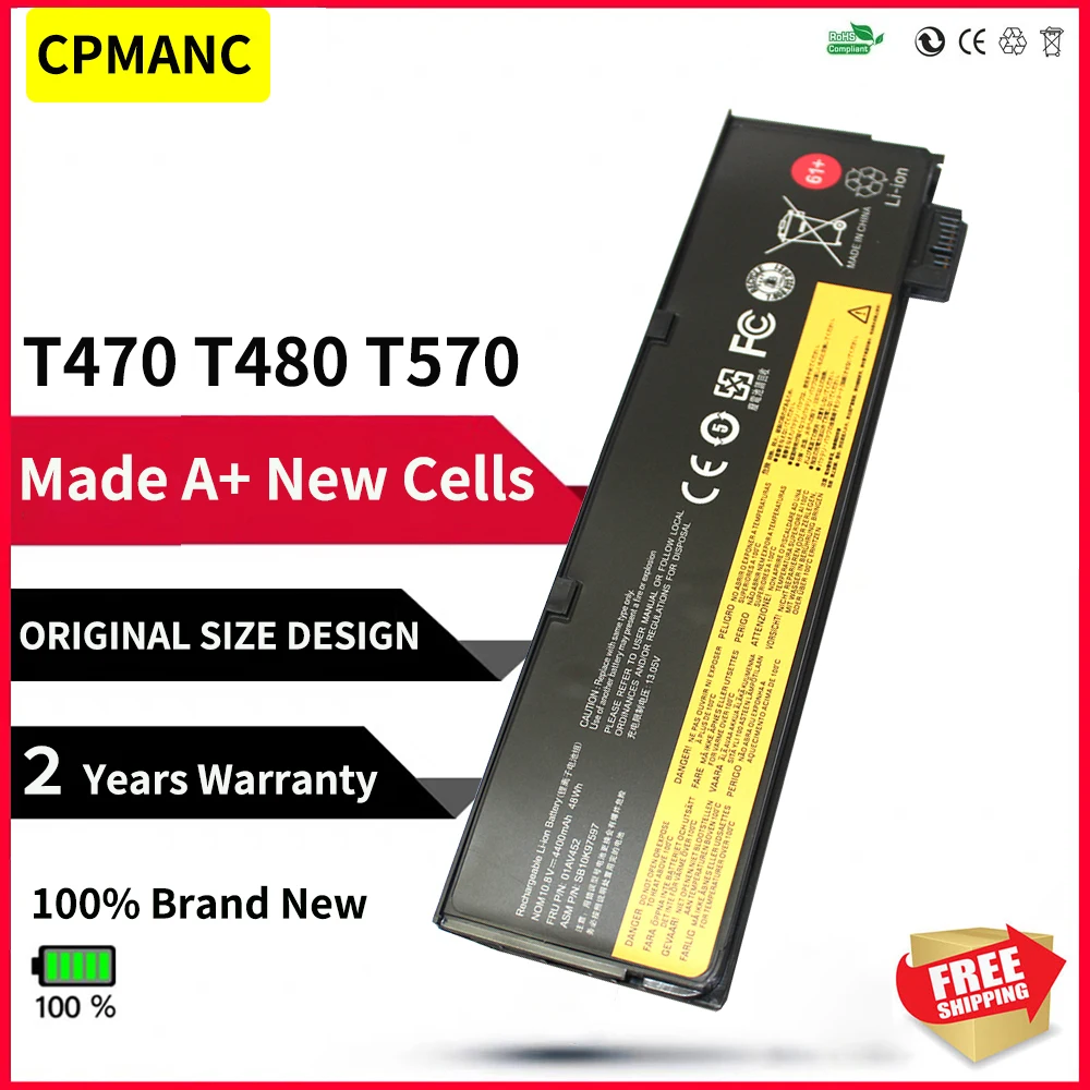 Cpu-bateria do Portátil para Lenovo Thinkpad T470 T480 T570 T580 P51s P52s01av423 01av424 01av425 01av426 01av427 01av428 61 Plus