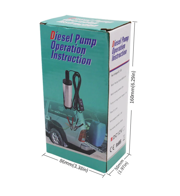 DC oil pump 38mm submersible oil pump 12V clamp diesel portable small 1pcs